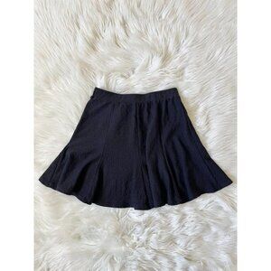 Cooperative Black Textured Flare Miniskirt XS